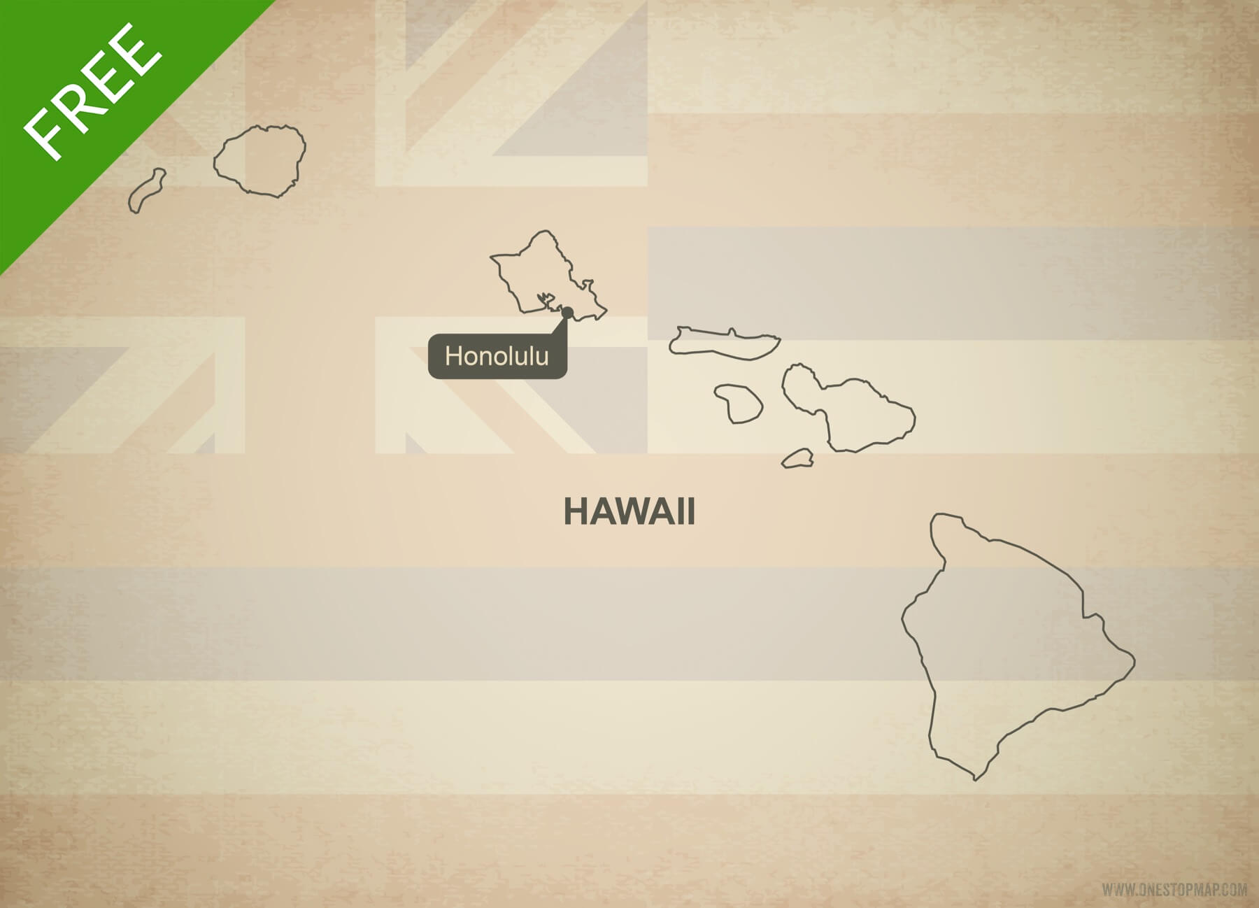 Free Vector Map Of Hawaii Outline One Stop Map 1800x1298 Free Vector Map Of Hawaii Outline One Stop Map