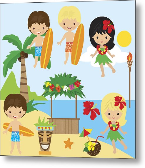 Hawaii Vector Illustration Metal Print 493x571 Hawaii Vector Illustration Metal Print
