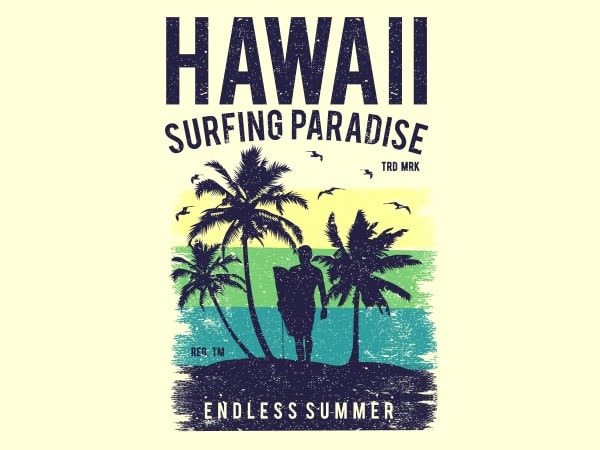 Hawaii Vector T Shirt Design 600x450 Hawaii Vector T Shirt Design