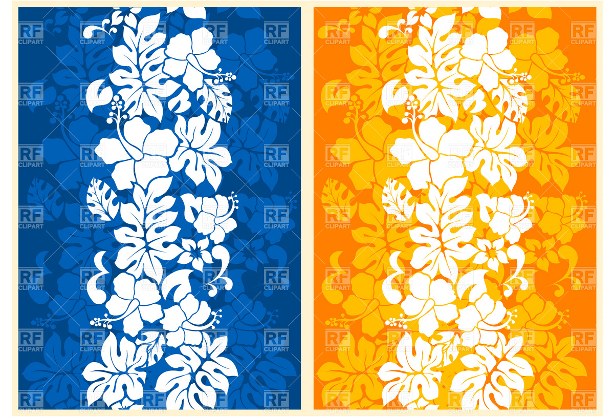 1200x814 Hawaiian Floral Seamless Background With Hibiscus Vector Image