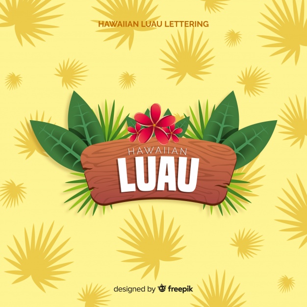 626x626 Hawaiian Luau Lettering Background Vector Free Download