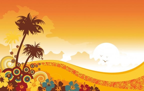 577x368 Hawaiian Tropical Background Free Vector Download