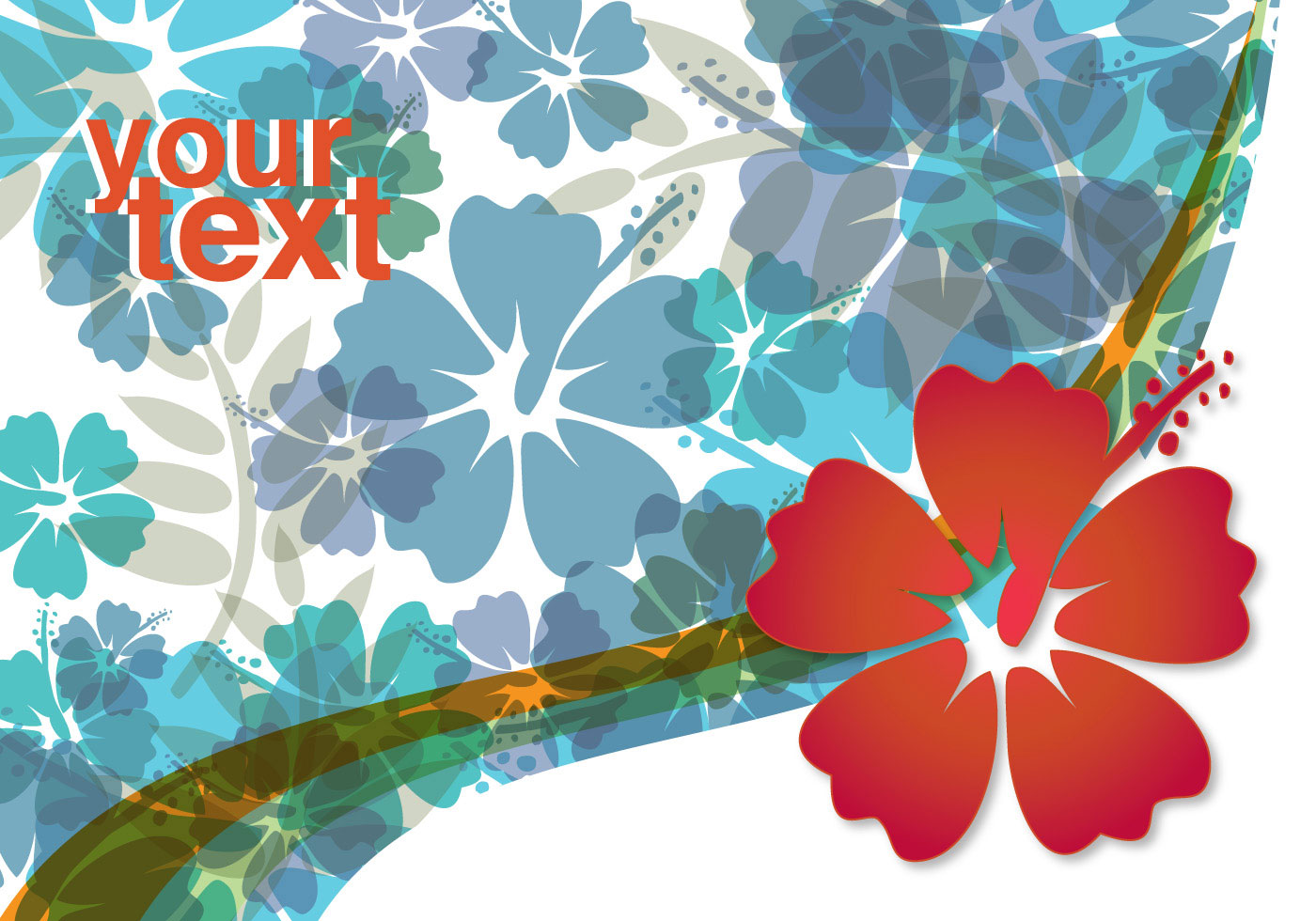 1400x980 Hibiscus Flower Background