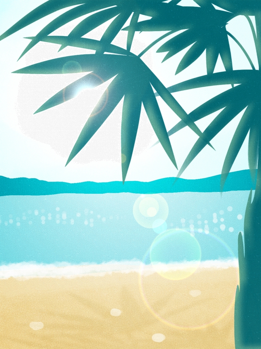 900x1203 Tropical Hawaiian Coconut Tree Landscape Background Vector