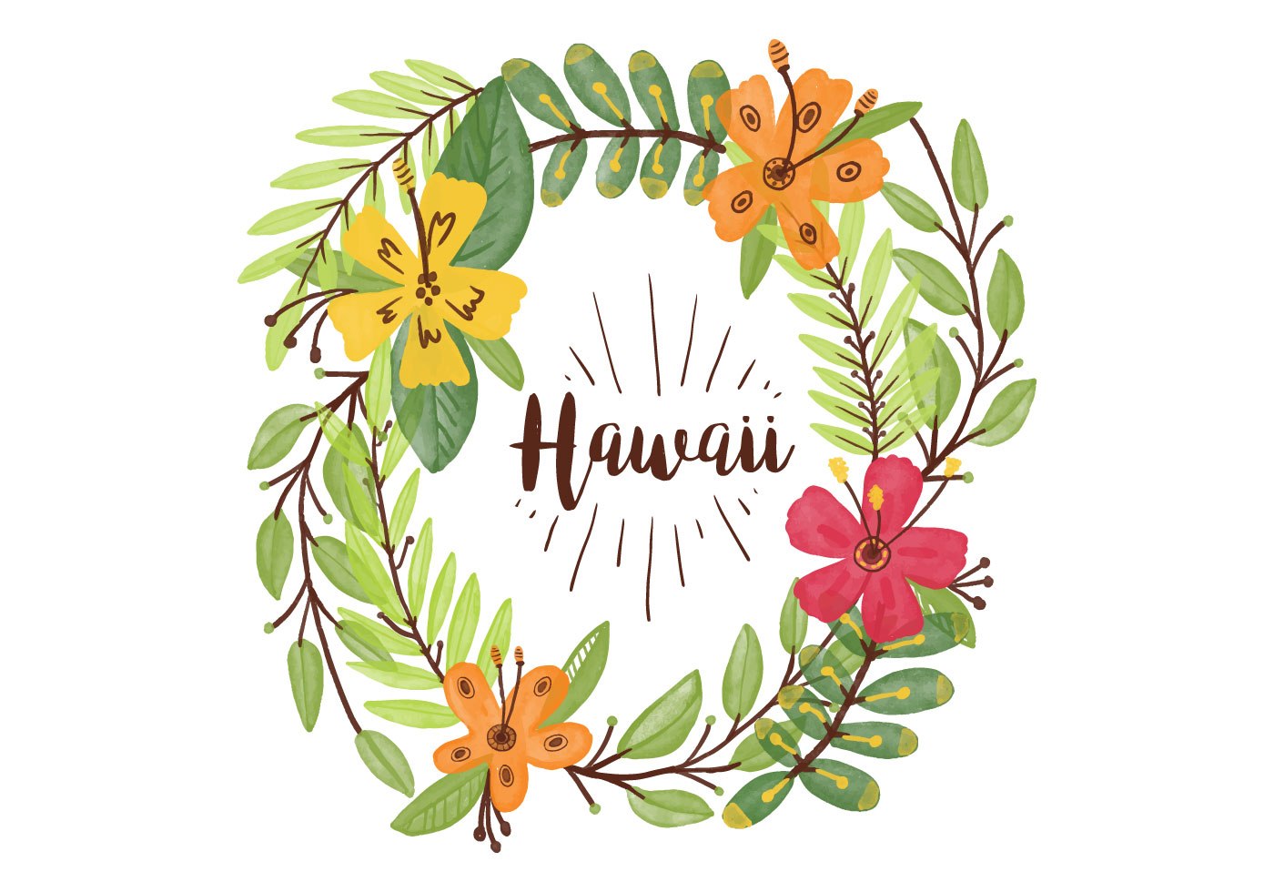 1400x980 Hawaiian Frame Vector