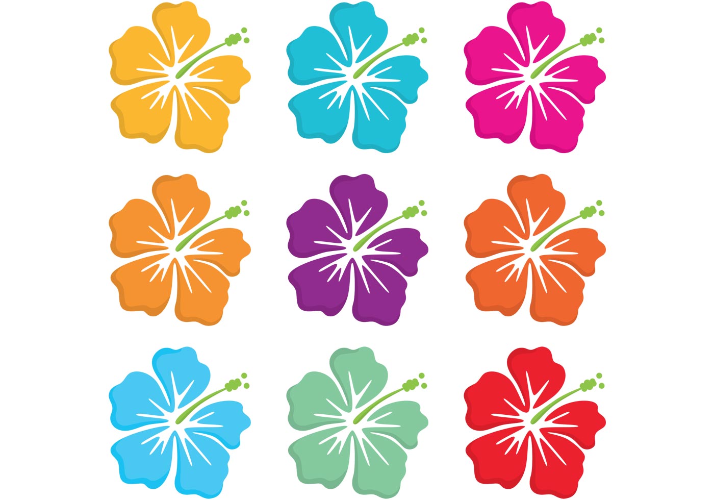 1400x980 Hawaiian Polynesian Flower Vectors