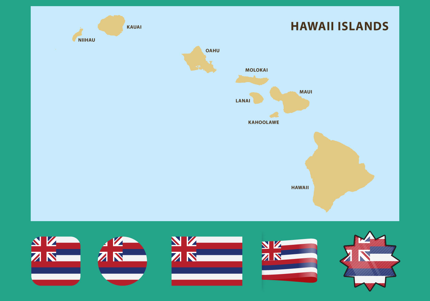 1400x980 Hawaii Map Vector