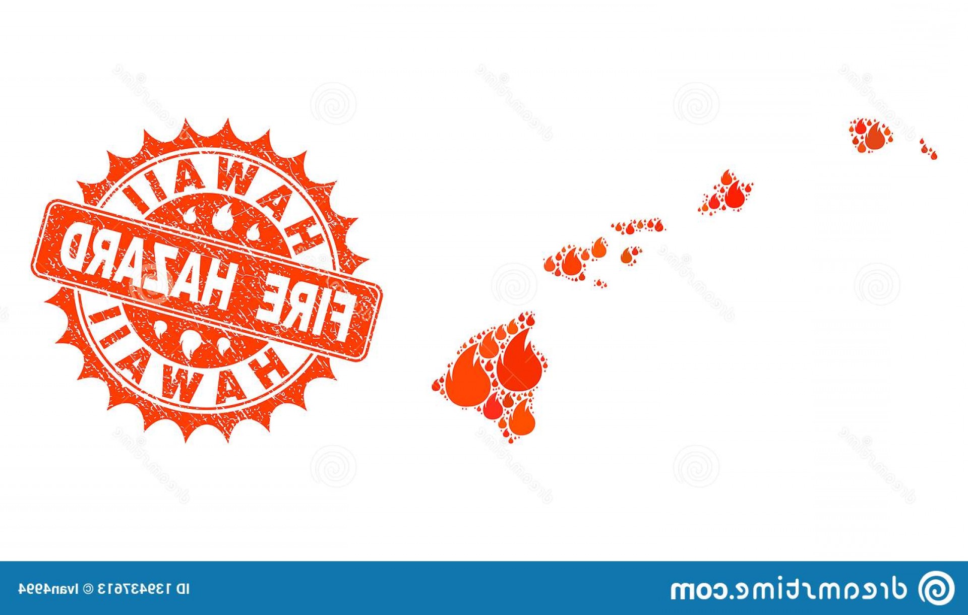 1920x1220 Fire Hazard Collage Map Hawaii State Burning Scratched Stamp