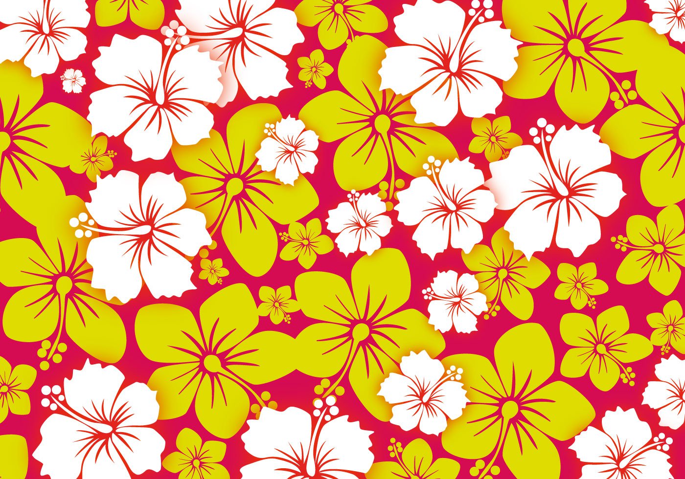 1400x980 Hawaiian Flower Pattern Vector Free