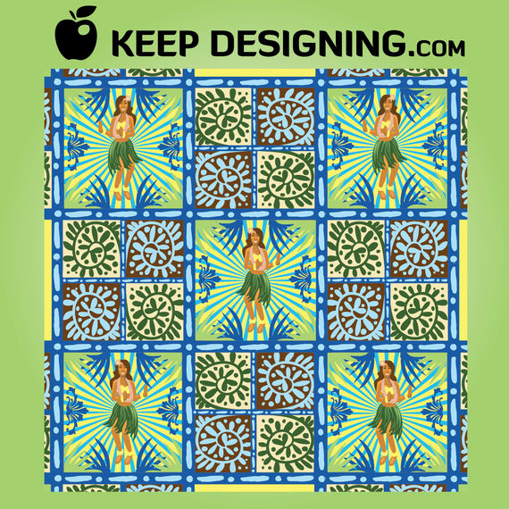 570x570 Hawaiian Lady Floral Pattern
