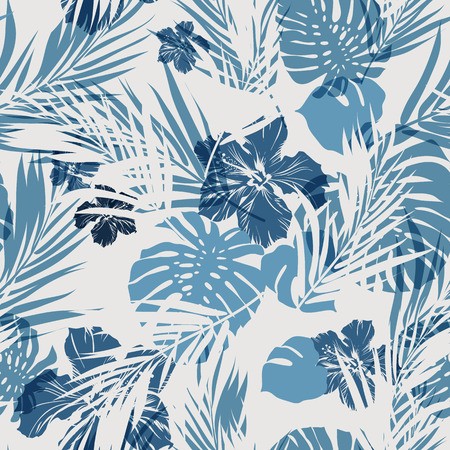 450x450 Summer Camouflage Hawaiian Seamless Pattern With Tropical Plants