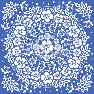 300x300 Circular Hawaiian Floral Pattern