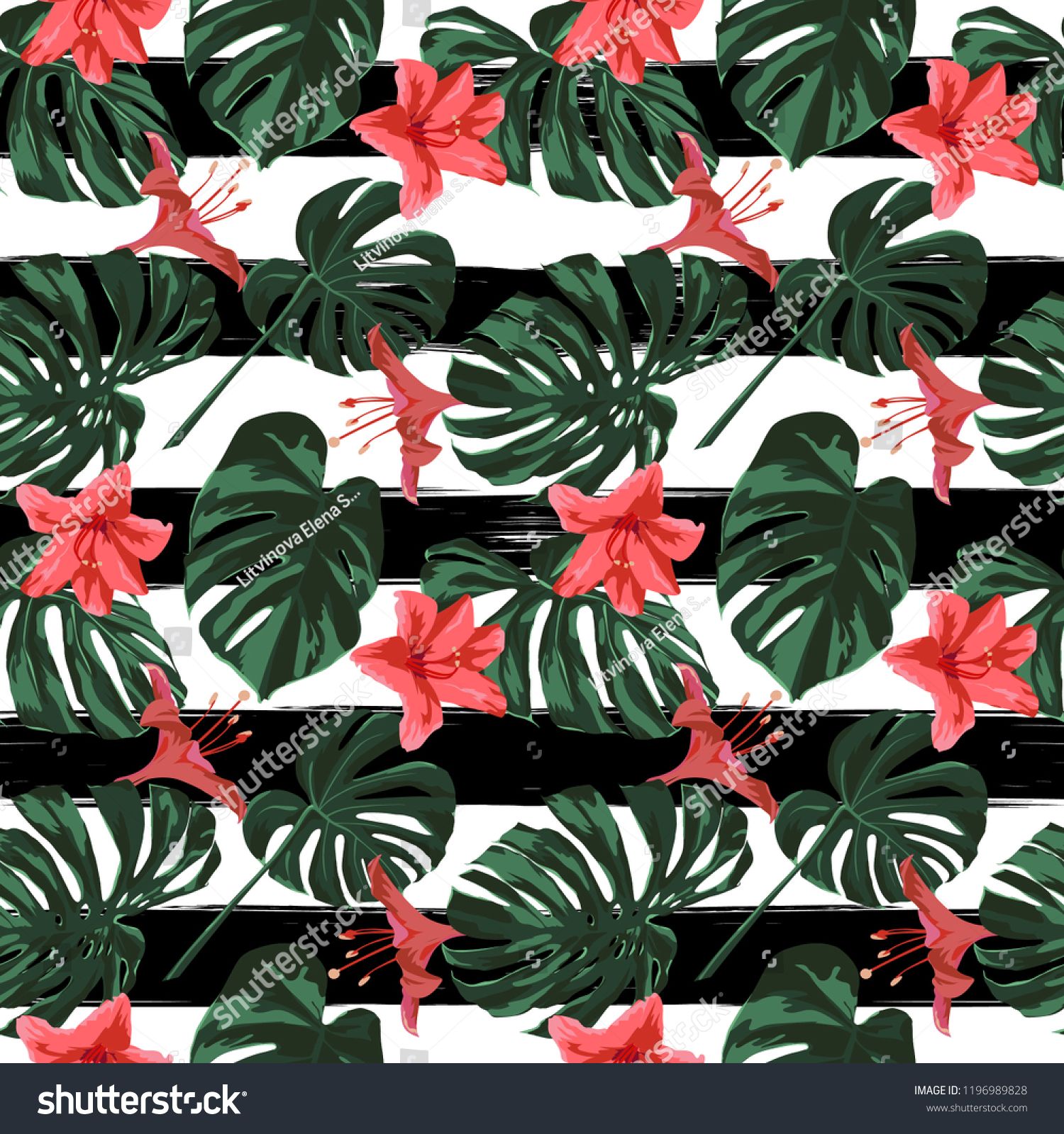 1500x1600 Tropical Print Jungle Seamless Pattern Vector Tropic Summer