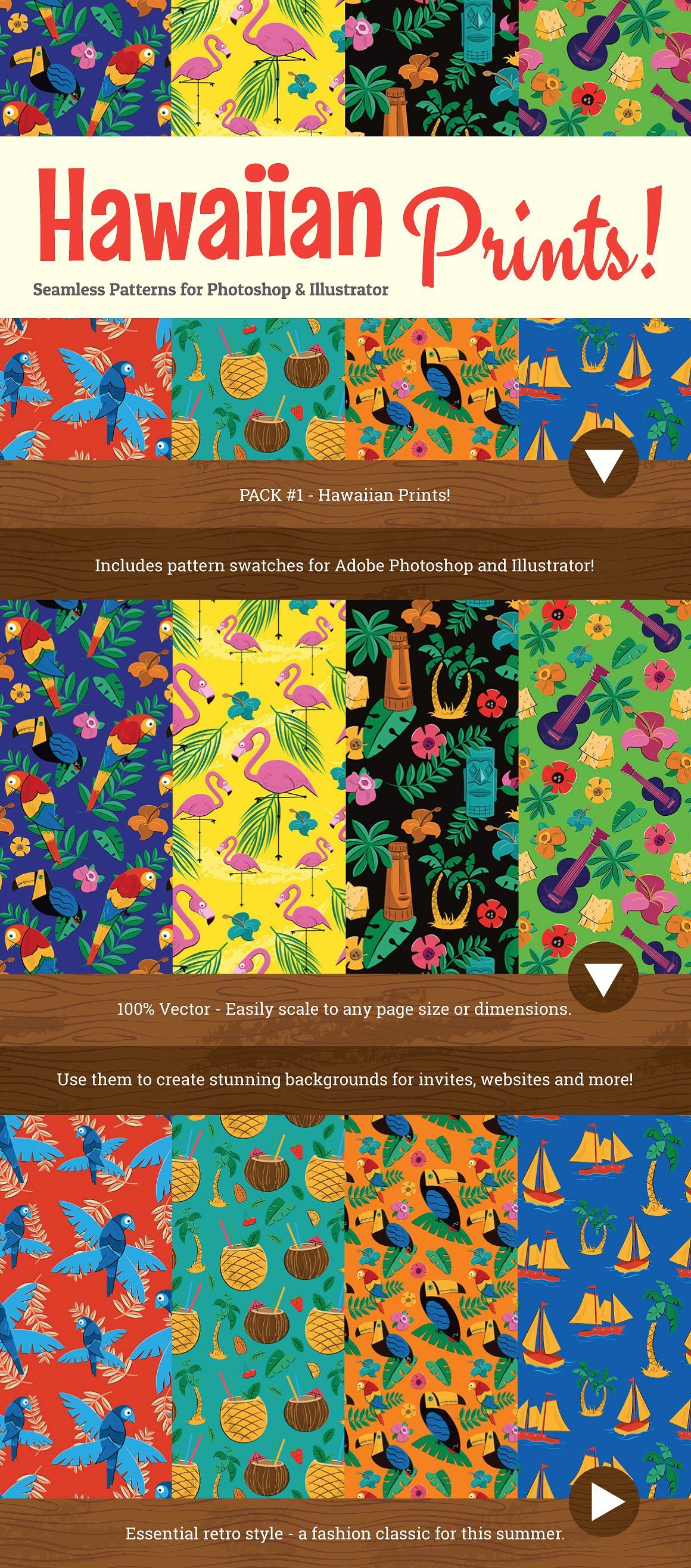 1160x2633 Hawaiian And Tiki Graphics Pack