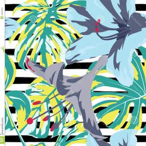 300x300 Stock Vector Hawaiian Print Seamless Hibiscus Flower Background