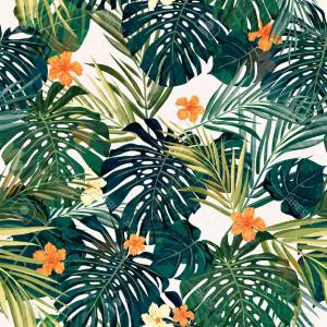 300x300 Stylish Stock Illustration Hawaiian Print Seamless Hibiscus Flower