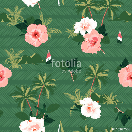 500x500 Greenery Trendy Summer Hawaii Print Vector Seamless Beautiful