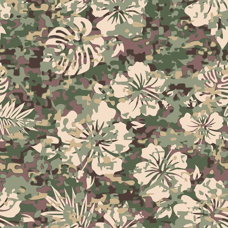 450x450 Aloha Hawaiian Shirt Camouflage Seamless Background Pattern