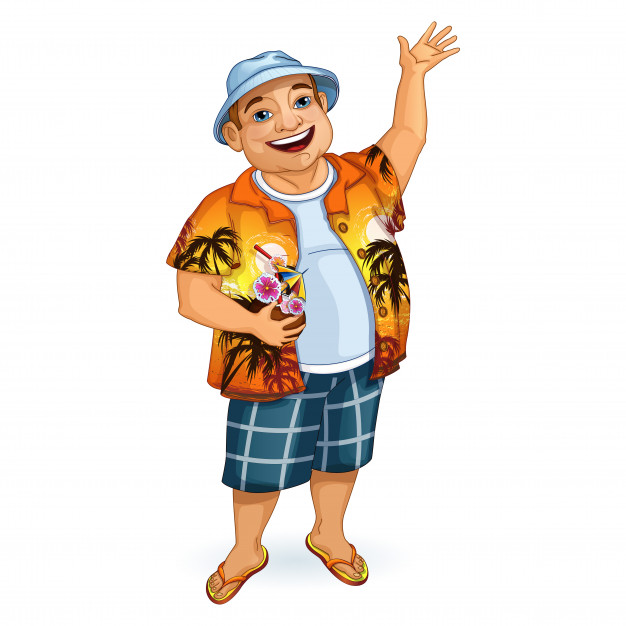 626x626 Happy Tourist In Panama And A Hawaiian Shirt Vector Premium Download