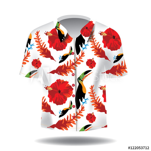 500x500 Hawaiian Aloha Shirt Vector