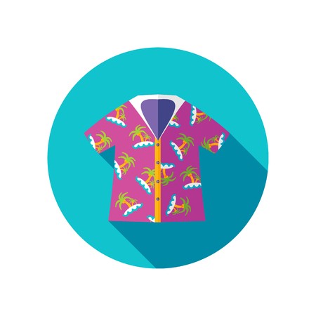 450x450 Hawaiian Shirt With Palm Tree Vector Icon Beach Summer