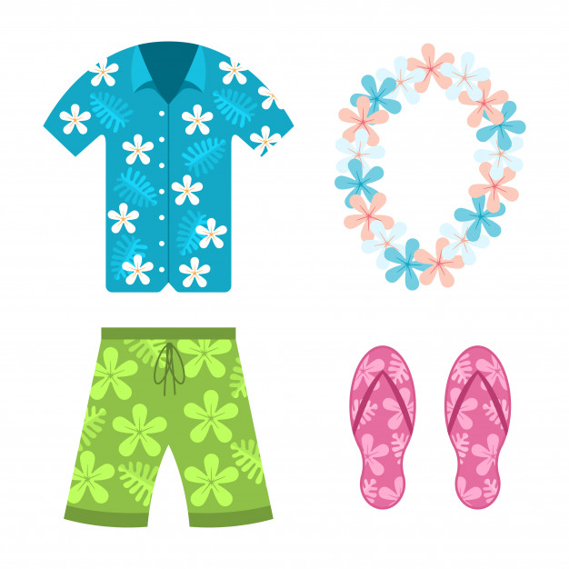 626x626 Hawaiian Shirt, Beach Summer Shorts Vector Premium Download