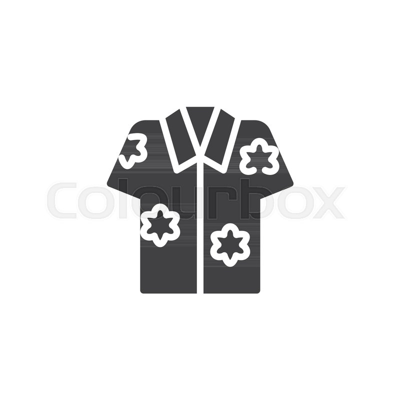 800x800 Hawaiian Shirt Vector Icon Filled Stock Vector Colourbox