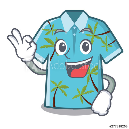 500x500 Okay Hawaiian Shirt Isolated In The Character