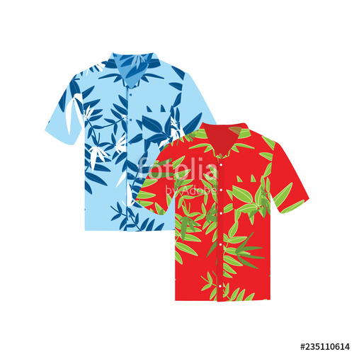 500x500 Pair Of Hawaiian Aloha Shirts Vector Illustration Hawaii Shirts
