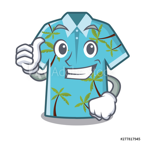 500x500 Thumbs Up Hawaiian Shirt Isolated In The Character