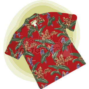 300x300 Red And Green Hawaiian Shirt Clipart Royalty Free Gif