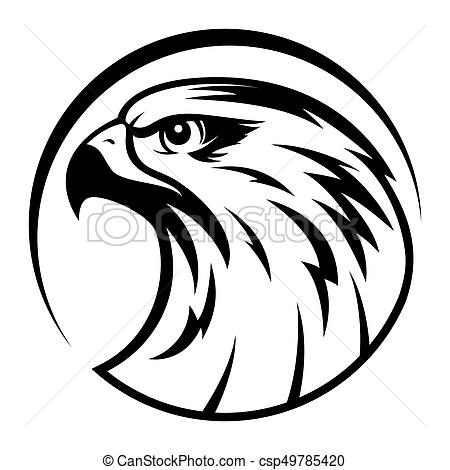 450x470 Eagle Head Logo Template, Hawk Mascot Graphic, Portrait