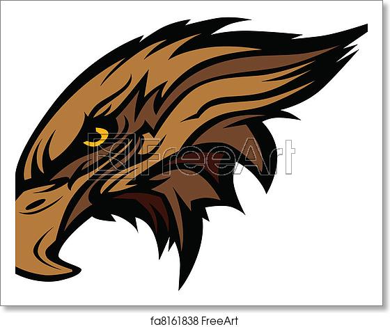 560x470 Free Art Print Of Mascot Head Of An Falcon Or Hawk Ve Hawk