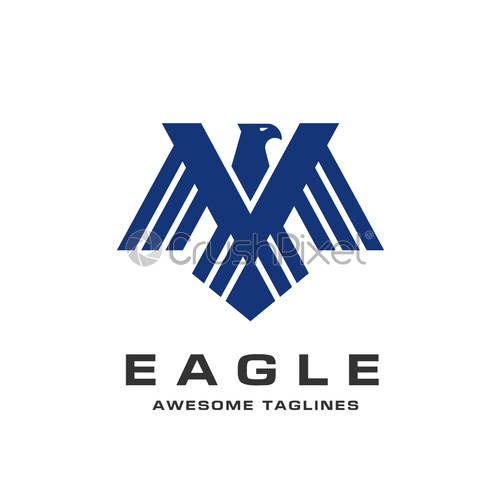 500x500 Eagle Technology Concept Vector Logo, Stock Vector Crushpixel