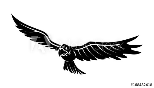 Flying Hawk Vector Silhouette 500x286 Flying Hawk Vector Silhouette