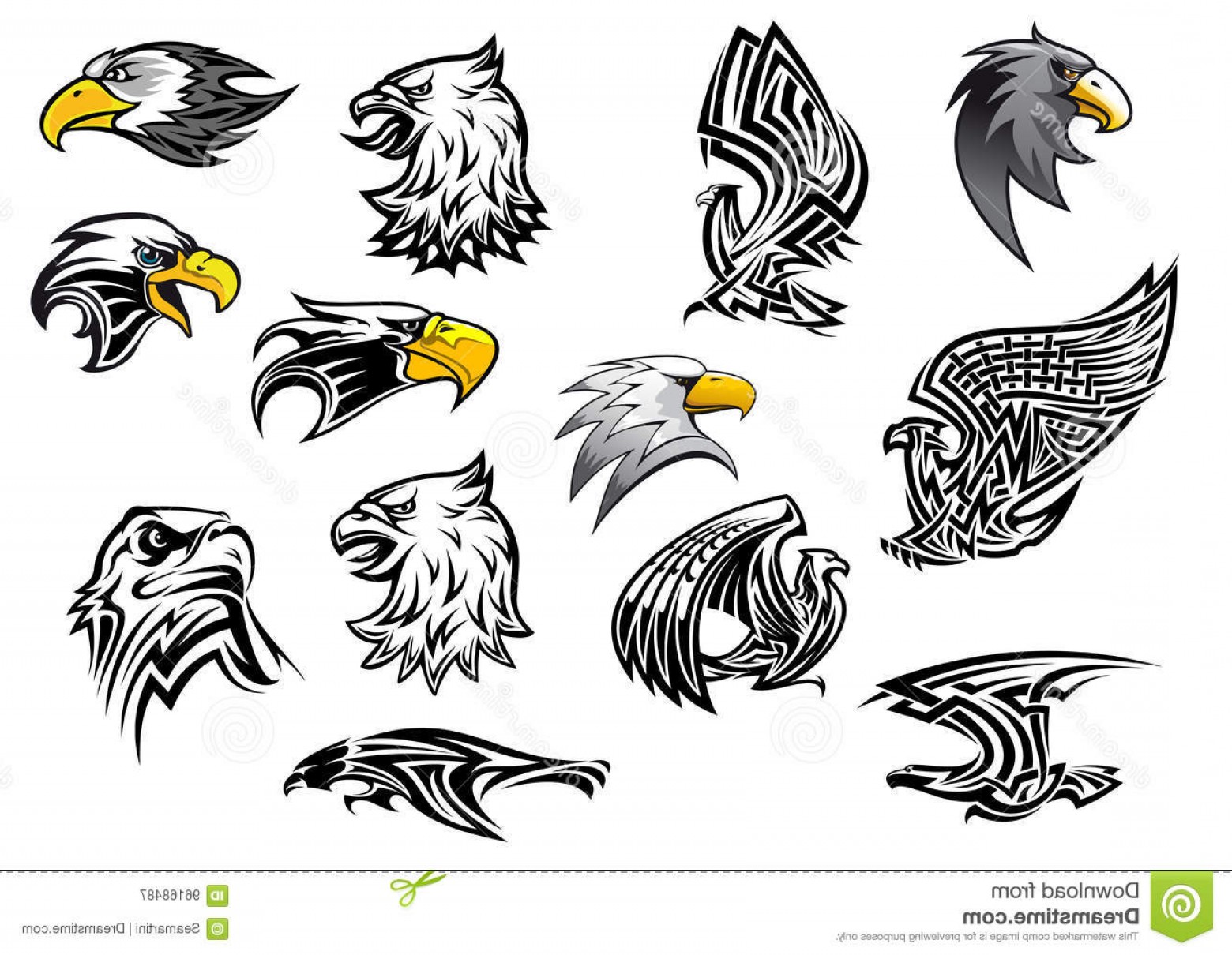 1560x1210 Stock Illustration Vector Icons Eagle Hawk Bird Mascot Tattoo