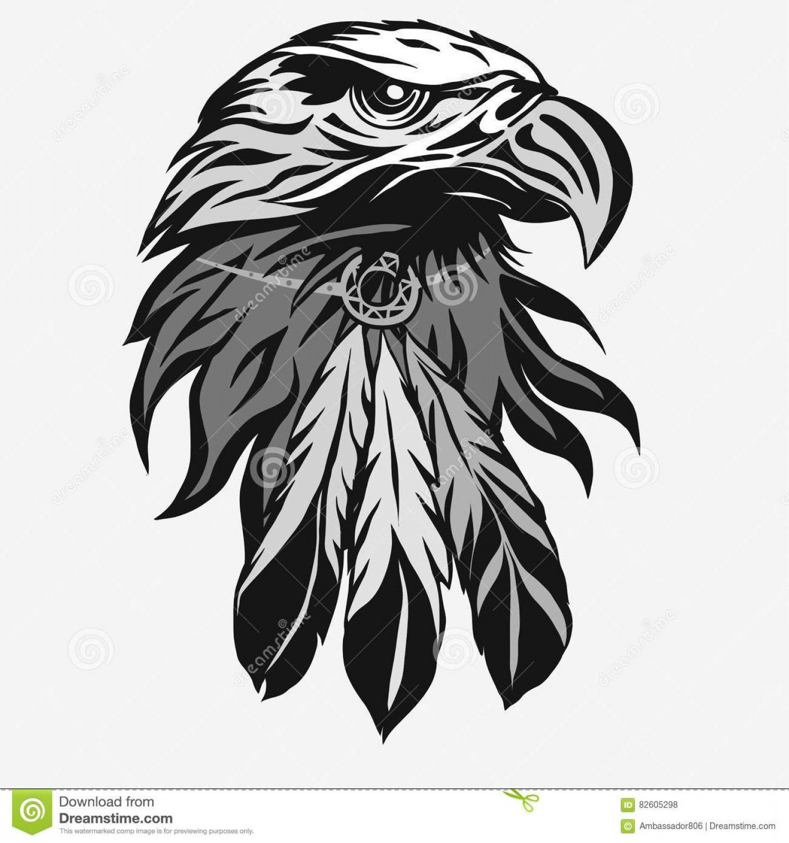 1560x1668 Unique Eagle Head Tribal Feathers Vector Hawk Mascot Graphic