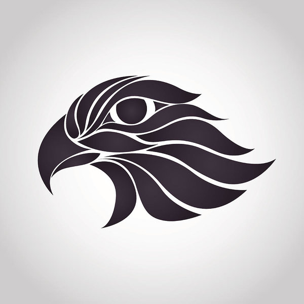 600x600 Hawk Logo Vector Art Print