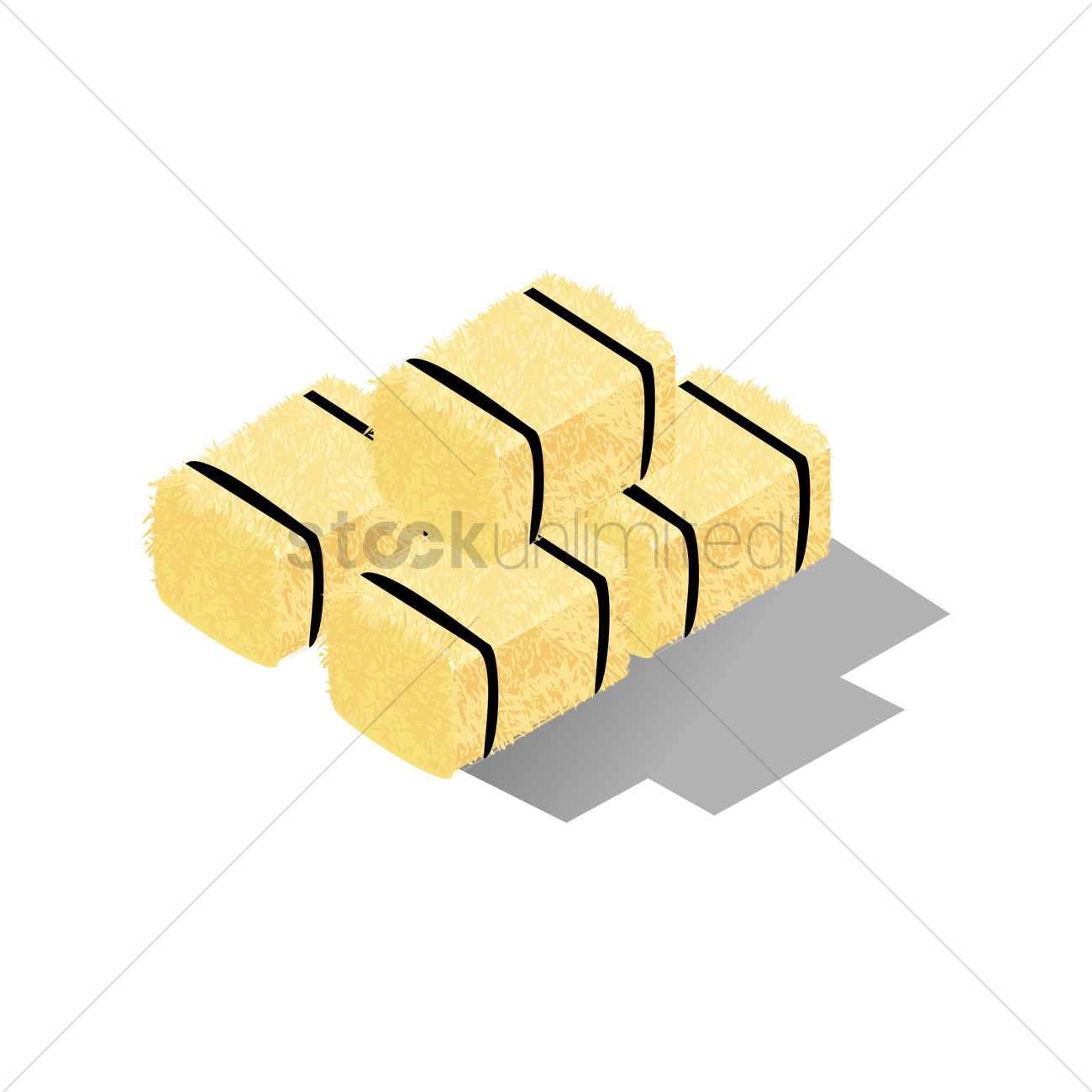 1300x1300 Hay Bales Vector Image