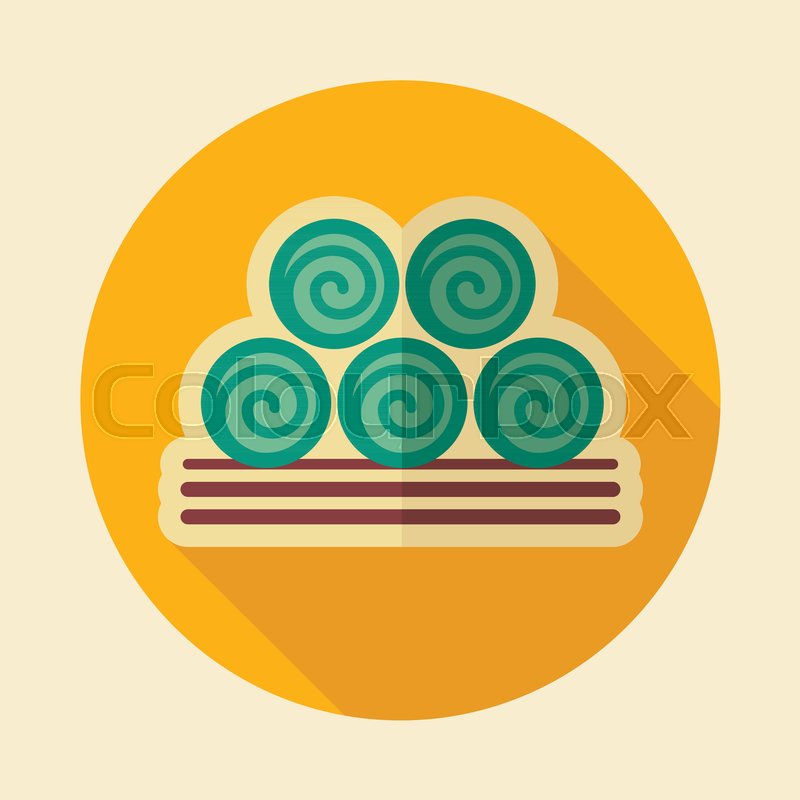 800x800 Round Hay Bales Icon Agriculture Stock Vector Colourbox