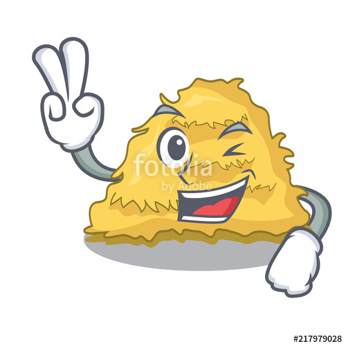 500x500 Two Finger Hay Bale Character Cartoon Stock Image And Royalty