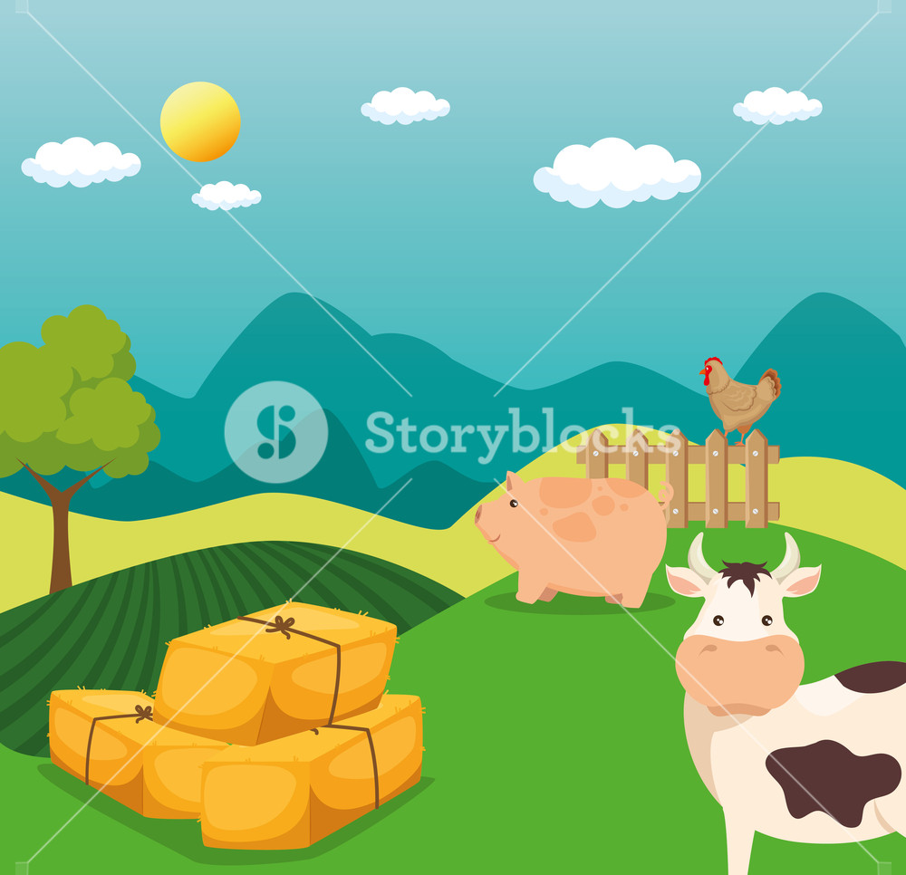 1000x966 Farming And Agriculture Hay Bales Vector Illustration Graphic