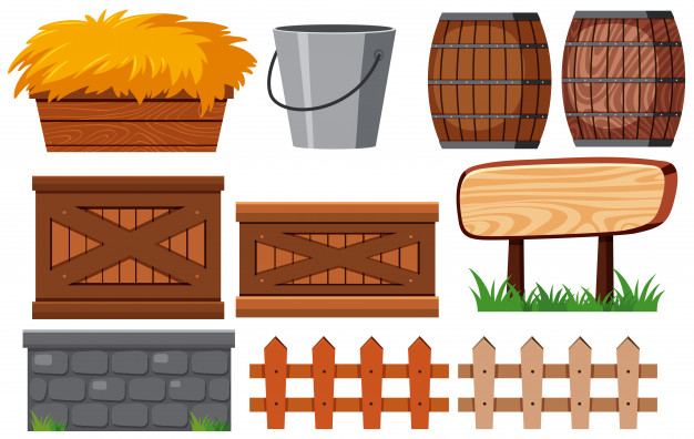 Gardening Set With Fences And Hay Vector Premium Download 626x396 Gardening Set With Fences And Hay Vector Premium Download