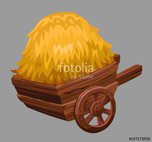 Cart With Hay Vector Illustration Stock Image And Royalty Free 500x465 Cart With Hay Vector Illustration Stock Image And Royalty Free