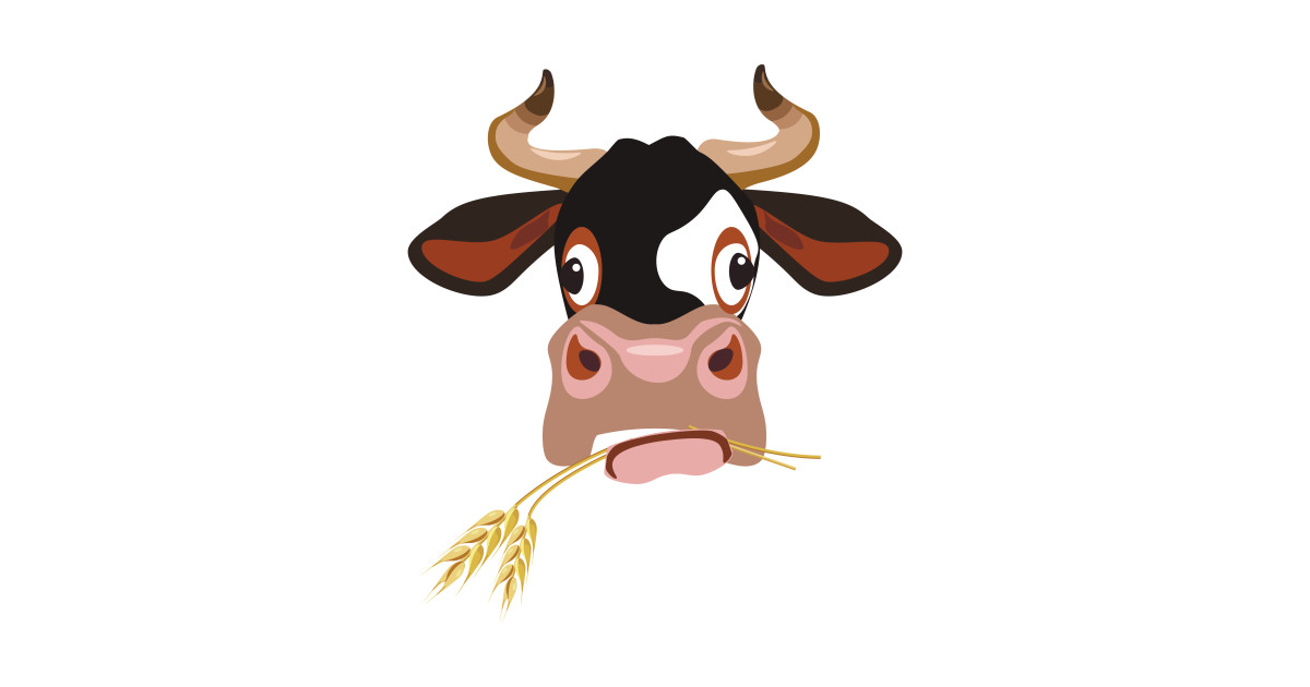 Cow Head Chewing Hay Vector 1200x630 Cow Head Chewing Hay Vector