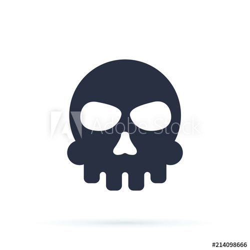500x500 Skull Isolated Icon Danger Cartoon Icon Concept Vector