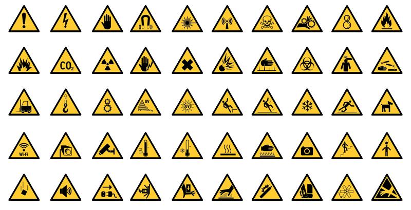 800x409 Vector Safety Signs And Icons Themzy Templates
