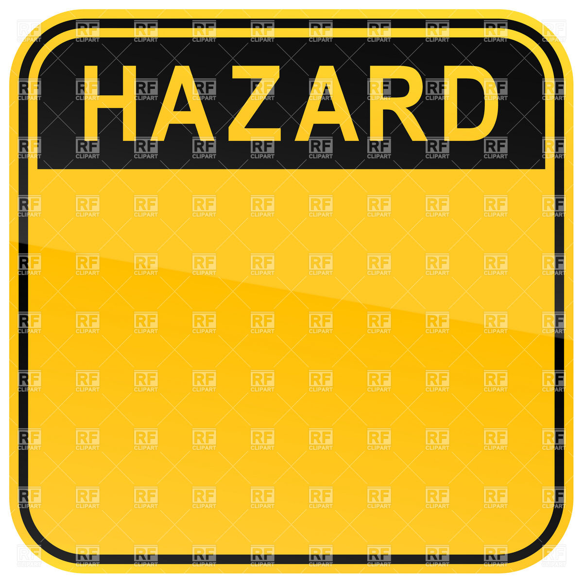 1200x1200 Yellow Square Blank Sign With Inscription Hazard Vector Image