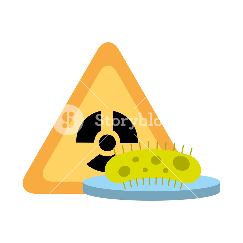 1000x1000 Bacteria Science Hazard Radiation Danger Vector Illustration