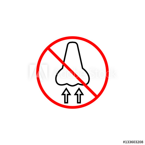 500x500 Do Not Breathe Line Icon, Prohibition Sign, Forbidden Dust Hazard